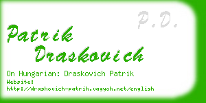 patrik draskovich business card